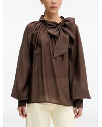 ViCOLO - Bow-Detail Long-Sleeve Blouse - Lyst
