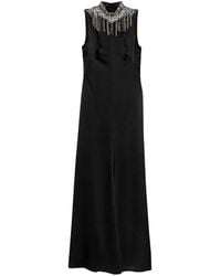 McQueen - Mouwloze Maxi-Jurk Met Hoge Hlas - Lyst