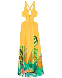 ALÉMAIS - Mokshini Graphic-Print Cut-Out Maxi Dress - Lyst