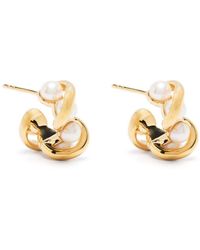 Missoma - Molten Pearl Twisted Hoop Earrings - Lyst