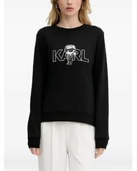 KARL LAGERFELD - Logo-Print Cotton Sweatshirt - Lyst