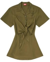 DIESEL - Tie-Front Mini Dress - Lyst