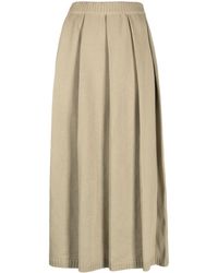 AURALEE Dry Cotton Knit Pleated Skirt in Natural | Lyst