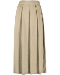 AURALEE - Box-pleated Knitted Cotton Skirt - Lyst