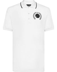 Philipp Plein - Logo-print Cotton Polo Shirt - Lyst