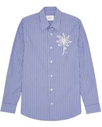 NN07 - Embroidered-Flower Striped Shirt - Lyst