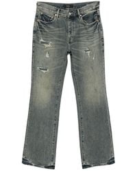 Purple Brand - Distressed Paisley-Patch Bootcut Jeans - Lyst