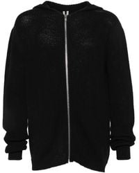 Rick Owens - Ribbed-Knit Zip-Up Hoodie - Lyst