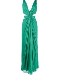 Alberta Ferretti - Twist-Front Silk Gown - Lyst