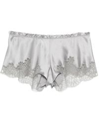 Carine Gilson - Lace-Trim Silk Shorts - Lyst