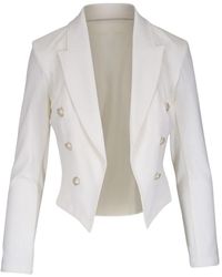 L'Agence - Wayne Double-Breasted Cropped Blazer - Lyst