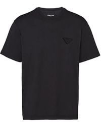 Prada - Embellished-Triangle T-Shirt - Lyst