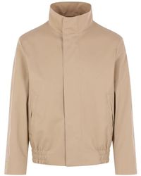 Lardini - High-Collar Logo Bomber Jacket - Lyst