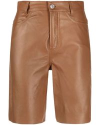 FRAME - High-waisted Leather Shorts - Lyst