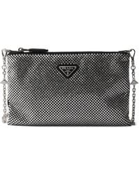 Prada - Mini Crystal-Studded Cross Body Bag - Lyst