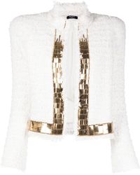 Balmain - Sequin-embellished Tweed Jacket - Lyst