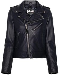Schott Nyc - Zip-up Leather Biker Jacket - Lyst