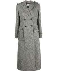 DURAZZI MILANO - Double-breasted Wool Duster Coat - Lyst