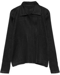 Pleats Please Issey Miyake - Pleated Collar Jacket - Lyst