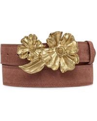 INTROPIA - Lidia Flower-Buckle Suede Belt - Lyst