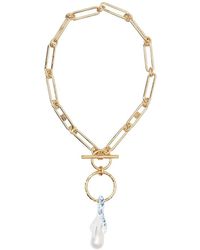 Burberry Faux-pearl Detail Chain Necklace - Metallic