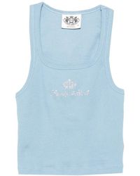 Sporty & Rich - Juicy Rhinestone-Logo Ribbed Tank Top - Lyst
