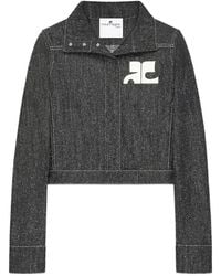 Courreges - Logo-Patch Denim Jacket - Lyst