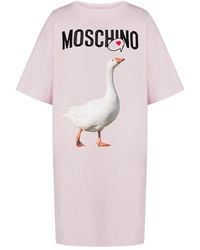 Moschino - Goose-Print Mini T-Shirt Dress - Lyst