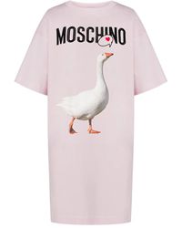 Moschino - Goose-Print Mini T-Shirt Dress - Lyst