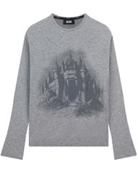 Gcds - Maniche Lunghe Gothic Graphic-Print Long-Sleeve T-Shirt - Lyst