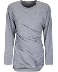 Junya Watanabe - T-Shirt Drapé À Manches Longues - Lyst