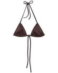 Prada - Interlock Fabric Triangle Bikini Top - Lyst