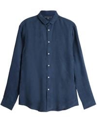 John Varvatos - Orchard Round-Collar Long-Sleeve Shirt - Lyst