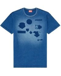 DIESEL - T-Shirt With Shadow-Effect Patches - Lyst