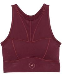 adidas By Stella McCartney - Logo-Print Cut-Out Crop Top - Lyst