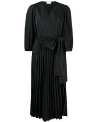 RED Valentino - Bow-Detail Pleated Dress - Lyst