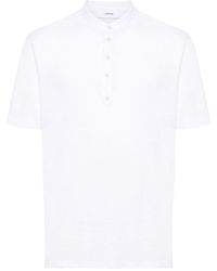 Lardini - Mock-neck Linen T-shirt - Lyst