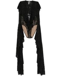 Norma Kamali - Ruffled V-Neck Bodysuit - Lyst