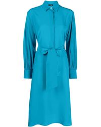 Kiton - Pussy-Bow Silk Midi Dress - Lyst