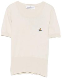 Vivienne Westwood - Bea Orb-Embroidered Short-Sleeve Top - Lyst