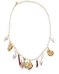 Self-Portrait - Shell-Pendant Charm Necklace - Lyst
