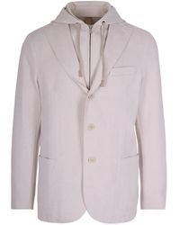 Eleventy - Chaqueta Con Capucha Y Botones - Lyst