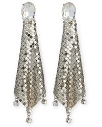 Rabanne - Crystal-embellished Chainmail Drop Earrings - Lyst