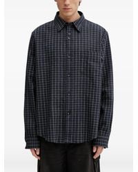 Wales Bonner - London Check-Pattern Long-Sleeve Shirt - Lyst