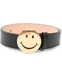 Moschino - Smiley Leather Belt - Lyst