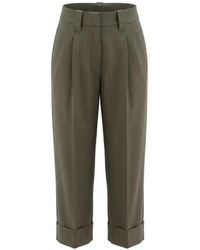Brunello Cucinelli - Pantalon À Revers Et Détails Plissés - Lyst