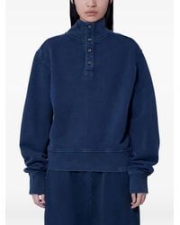 Entire studios - Port Button-Placket High-Neck Sweatshirt - Lyst