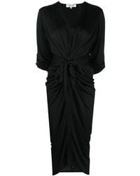 Diane von Furstenberg - Draped V-Neck Midi Dress - Lyst