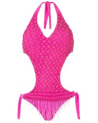 Amir Slama - Embroidered Cut-Out One-Piece - Lyst