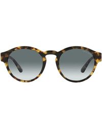 Giorgio Armani - Tortoiseshell-Effect Round-Frame Sunglasses - Lyst